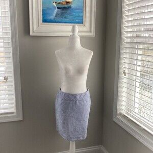 LLBEAN Blue White Searsucker Summer Mini Skirt Size 10